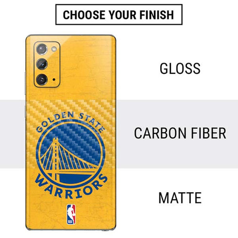 NBA Golden State Warriors Distressed Galaxy Note20 5G Skin
